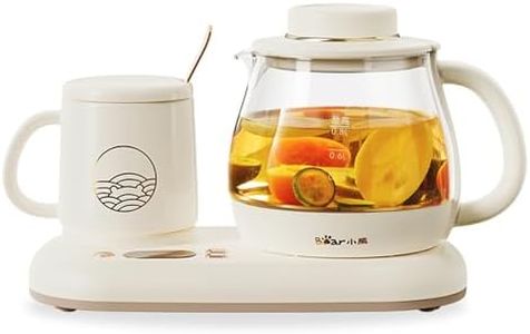 BEAR Health Pot, 800ml Hot Tea Kettle Electric with 400ml Cup Warmer, 40-90℃ Temperature Control, 6 Programmable Control for your Favorite Teas and Coffee