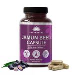 SAPTAMVEDA Natural Jamun Seed Powder Capsules With 50% Extract Pack 1,500 Mg (60 Capsules),Good For Heart & Liver,Promotes Healthy Digestion,Lower Blood Sugar,Helps In Detoxification