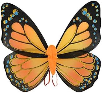 Nicky Bigs Novelties Womens Adult Orange Black Glitter Monarch Butterfly Wings Costume Accessory Prop
