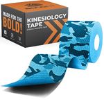 Boldfit Kinesiology Tape for Physiotherapy, Sports Injury, Pain Relief Muscle Tape, for Shoulder, Wings, Arms, Ankle K Taping Waterproof Athletic Tape for Pain Support -2 Inch Dark Blue Camo