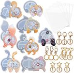 FUNSHOWCASE Animal Butt Resin Shaker Molds Set Keychain Charms Pendant Jewelry Making Supplies 25-Count, Silicone Trays, Seal Films, Key Chains