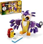 LEGO Creator 3in1 Fantasy Forest Creatures, Woodland Animal Toys Set for Kids - Rabbit to Owl to Squirrel Figures, Gifts for 7 Plus Year Olds 31125