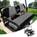 10L0L Golf Cart Seat Covers Kit, for Yamaha Club Car EZGO Original Rear Seat Cushion, Breathable Fabric Material Keep Cool in Summer, No Need to Use Gun Nails- Black and Gray