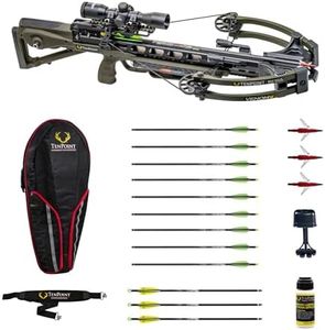 TenPoint Venom X Bundle, Moss Green - Includes 9 Pro Elite 400 Non-Lighted + 3 Pro Elite 400 Lighted Arrows, 3 EVO-X CenterPunch Broadheads, Narrow Soft Case, Neoprene Sling & Premium Lubricant