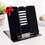 Metal Book Stand Reading Book Holder Lightweight Cook Book Stands Portable Textbook Holders Adjustable Recipe Document Stand Tablet Music Book Stands&Holders (Black)