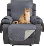 XINEAGE Water Resistant Recliner Cover, Nonslip Recliner Chair Covers for Reclining Chair with Pockets, Quilted Thick Recliner Slipcovers for Pets and Kids (Recliner Chair, Dark Gray)