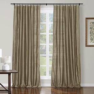 ChadMade Light Filtering 100% Dupioni Silk Curtain 63 Inch Length Skin-Friendly Window Drape, 4-in-1 Top Style Privacy Curtain for Sliding Grass Door, 50 x 63 Inches - Fog