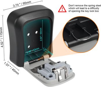 GRIFEMA Wall Mounted Key Safe – Gray Secure Storage Box