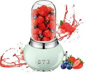 OTE Smoothie Blender, Retro Kitchen Small Glass Blender for Shakes and Smoothie with 400ml Glass Container To Go… (Green)