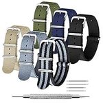 CIVO NATO Strap 6 Packs 16mm 18mm 20mm 22mm 24mm Ballistic Nylon Watch Bands Zulu Straps Stainless Steel Buckle with Spring Bar and Link Pin Tool