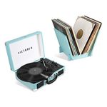 Victrola Journey+ Bluetooth Suitcase Record Player with Matching Record Stand