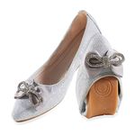 MACHSWON Womens Ballet Flats Sparkly Comfortable Casual Pointed Toe Bow-Knot Slip on Wedding Ballerina Dressy Flats Shoes Women(Silver8, Size 5)