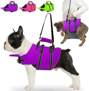 Fragralley Dog Life Jacket with Self-Locking Zipper, High-Buoyancy Ripstop Dog Swimming Vest, Floating Vest with Rescue Handle for Swimming and Boating, PFD Available for Small, Medium, and Large Dogs