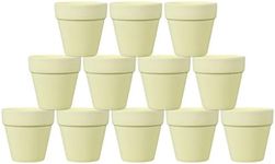 BELLE VOUS Ceramic Off-White Flower Pots (12 Pack) - D5 x H7.9cm / 1.97 x 3.11 Inches - Mini Clay Pottery Terracotta Plant, Succulent & Cactus Planter - Nursery DIY Crafts & Wedding Decoration Pot