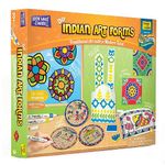 Imagimake Learn Indian Art Forms-Arts and Craft DIY Kit For Kids 8-12, 5 Indian Art Forms-Madhubani, Warli, Lippan, Mandala & Block Printing Arts, Perfect DIY for Girls Kids & Boys multi-color.