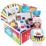 Baketivity DIY Birthday Cake Decorating Set for Girls and Boys. Box includes all Pre-Measured Ingredients, Birthday Candles, Chef Hat and Apron. Perfect for Birthday Gift for Kids, Teens, and Adults.