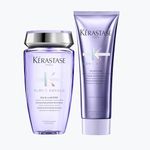 Kérastase Blond Absolu Shampoo and Conditioner Set, For Blonde Hair Including Bleached and Highlighted Hair, With Illuminating, Hydrating Hyaluronic Acid, Bain Lumière and Fluide Miracle, 2x250 ML