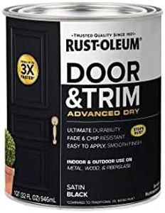 Rust-Oleum 369383 Advanced Dry Door & Trim Paint, Quart, Satin Black