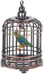 NUOBESTY Miniature Bird Cage, Coffee Metal, 2.16X1.57X1.57in, Small Bird House Decor