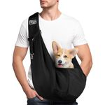 Adiwo Puppy Carrier Sling,Reversible Hands-free Dog Carry Sling for Small & Medium Dog Cat,Soft Comfortable Dog Sling,Adjustable Dog Carrier Bag Shoulder Tote Bag For Outdoor Walking Travel Shopping