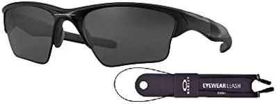 Oakley Half Jacket 2.0 XL OO9154 915412 62MM Matte Black/Grey Rectangular Sunglasses for Men + BUNDLE Accessory Leash + BUNDLE with Designer iWear Eyewear Kit