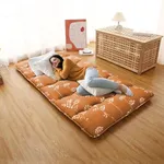 GarveeHome Japanese Futon Mattress, Futon Floor Mattress Japanese Style Floral Pattern Mattress for Floor, Tatami Mat, Sleeping Mattress Pad for Camping Travel (Flowers-red, Twin(80" L x 39" W))