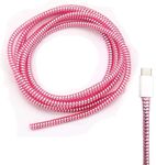 Redclip Metallic Finish Cable Spiral Protector/Wire Repair/Pet Cord Protector/Headphone Saver, 1.5 Meters (2 Pcs), Cable Wrap/Cover for Mac Charging Cable, USB Tube, Earphone (Pink)