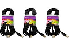 QTX - 3 x 10m DMX Cable for DJs, Clubs, Lights