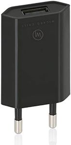 Wicked Chili - Cargador con Conector USB para Apple iPhone 6/6 / 5C / 5S / 5 / 4S / 4 / 3GS, iPod Nano/Touch/Shuffle (1000 mA, 100-240 V) Negro