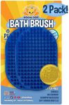 Bodhi Dog Shampoo Brush - Pet Grooming & Bath Supplies for Cats and Dog - Bath Brush for Long & Short Hair - Premium Scrubber for Shower, Bathing & Massage (Two Pack, Blue)