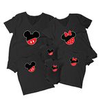 Natural Underwear Mickey Minnie V-Neck T-Shirts Family Matching Tees Men Women Youth, Black-ag, 2 Years