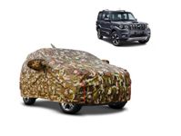 TELESCOPE Waterproof Car Body Cover Compitable with Mahindra Scorpio Classic with Mirror & Antena Pocket Inner Soft Cotton (Army Green Jungle with Red Papping)