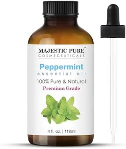 MAJESTIC PURE Peppermint Essential Oil with Glass Dropper | 100% Pure and Natural Peppermint Oil | Premium Grade Essential Oils for Diffusers, Skin, Aromatherapy, Massage | 4 Fl Oz