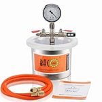 BACOENG 2 Quart Stainless Steel Vacuum Chamber Kit for Degassing Resin, Silicone and Epoxies