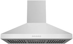 Hauslane Wall Mount Range Hood 36 Inch, Pro Model, Stainless Steel Range Hood, Strong Suction, Changeable LED Lamps, 6” Duct or Ductless, Kitchen Hood Vent, Stove Hood Vent