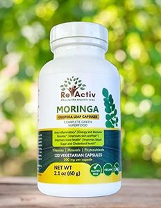 Moringa Oleifera Capsules | Samples lab tested in Australia | Australian Owned and Operated Company | Natural Anti-Inflammatory, Energy & Immune Booster, Improves blood sugar and cholesterol levels | Vegan, Non GMO and Gluten Free | 120ct. 500mg Caps | by Re-Activ Wellness