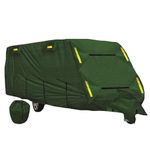 UK Custom Covers CC795GREENAD5 Caravan Cover 4 Ply Breathable Heavy Duty with FREE Hitch Cover Green - Sizes 12-25ft (Select In Advert)