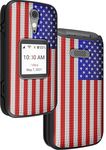 Case for Jitterbug Flip2, Nakedcellphone [USA Flag] Protective Snap-On Hard Shell Cover [Grid Texture] for Jitterbug Flip 2 Phone (aka Lively Flip) (4053SJ7)