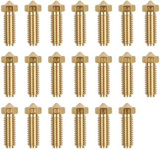 20 Piezas Boquillas de Latón Piezas de Impresora 3D, 1,75mm Volcano Nozzle 8 Piezas de 0,4 mm, 3 Unidades de 0,2 mm, 0,6 mm, 0,8 mm, 1,0 mm para Anycubic Kobra 2, Kobra 2 Pro/Plus/Max/Neo