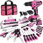 ValueMax Home Tool Kit with Drill, 238-Pieces Pink Tool Set with 20V Cordless Lithium-ion Drill, Power Tool Set with Wide Mouth Open Storage Bag, Basic Drill Sets Combo Kit for DIY and Daily Repair