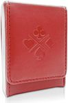 Luck Lab Single Deck Leather Playing Card Case/Holder - Fits Poker and Bridge size cards (Wine Red)