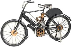 Deco 79 Metal Bike Handmade Decorative Sculpture Vintage Style Home Decor Statue with Gold and Silver Accents, Accent Figurine 11" x 2" x 6", Black