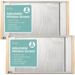 Home Intuition 2-Pack Adjustable Horizontal Window Screen 15-25 inches Wide, 10 Inch High, Bug and Mosquito Netting, Replacement WindowScreen for Kitchen Windows, RV Camper, Dorm Ventilation