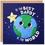 Fathers Day Card from Daughter or Son - Dad Birthday Card for Daddy with cute Star - To the Best Dad in the World