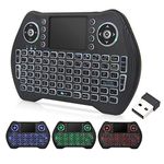 2.4G Wireless Keyboard with Touchpad Mouse, LED Backlit USB Mini Keyboard Multi-Media Handheld Android Box Remote Keyboard for Pc,Pad,Xbox 360, Ps3, Google Android Tv Box, Htpc, Iptv, Raspberry Pi