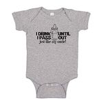 I Drink Until I Pass Out Just Like My Uncle Baby One Piece or Toddler T-Shirt, Athletic Heather, 18 mo (12-18 MO)