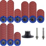 NYXCL 75Pcs Quick Change Discs Set, 2 inch A/O Sanding Discs with 1/4" Holder, for Die Grinder Surface Prep Strip Grind Polish Finish Burr Rust Paint Removal, Surface Conditioning Discs