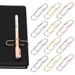 Climberty® 12Pcs Metal Pen Clips, Paperclip Pen Holders for Notebooks and Papers, Metal Pen Clip Holder and Pen Holder Clip Included (Gold/Silver/Rose Gold)