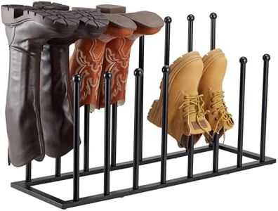 Housen Solutions Boot Rack Organizer for Tall Boots, 8 Pairs Metal Free Standing Shoe Boots Rack, Black Shoes Boot Organizer Holder for Closet, Entryway, Garage, Porch