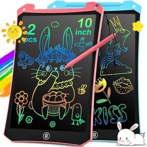 EooCoo Toys for Girls Boys Toddles, 2 Pack Colorful Doodle Board Drawing Tablet, 10 inch Memo Writing Board, Drawing Pads Christmas Birthday Gifts, Kids Toys in Car, Travel Essencials Toys